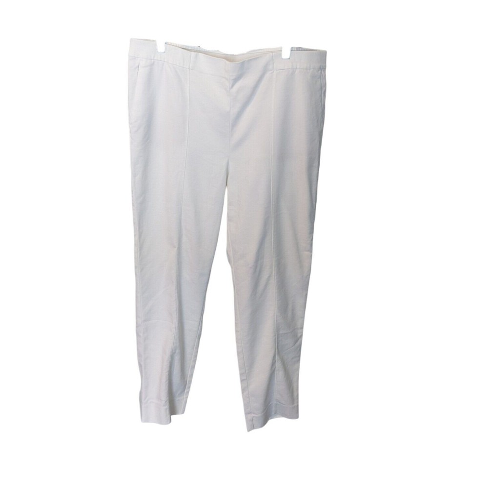 J JILL Pants Essential Slim Ankle Cotton Blend Stretch Plus Size White Size 16